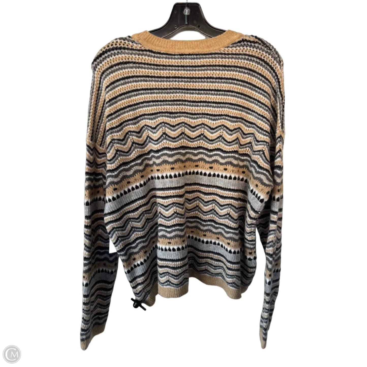Sweater By Cece In Grey & Tan, Size: L