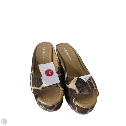 Sandals Heels Wedge By Cl By Chinese Laundry In Brown & Cream, Size: 6.5