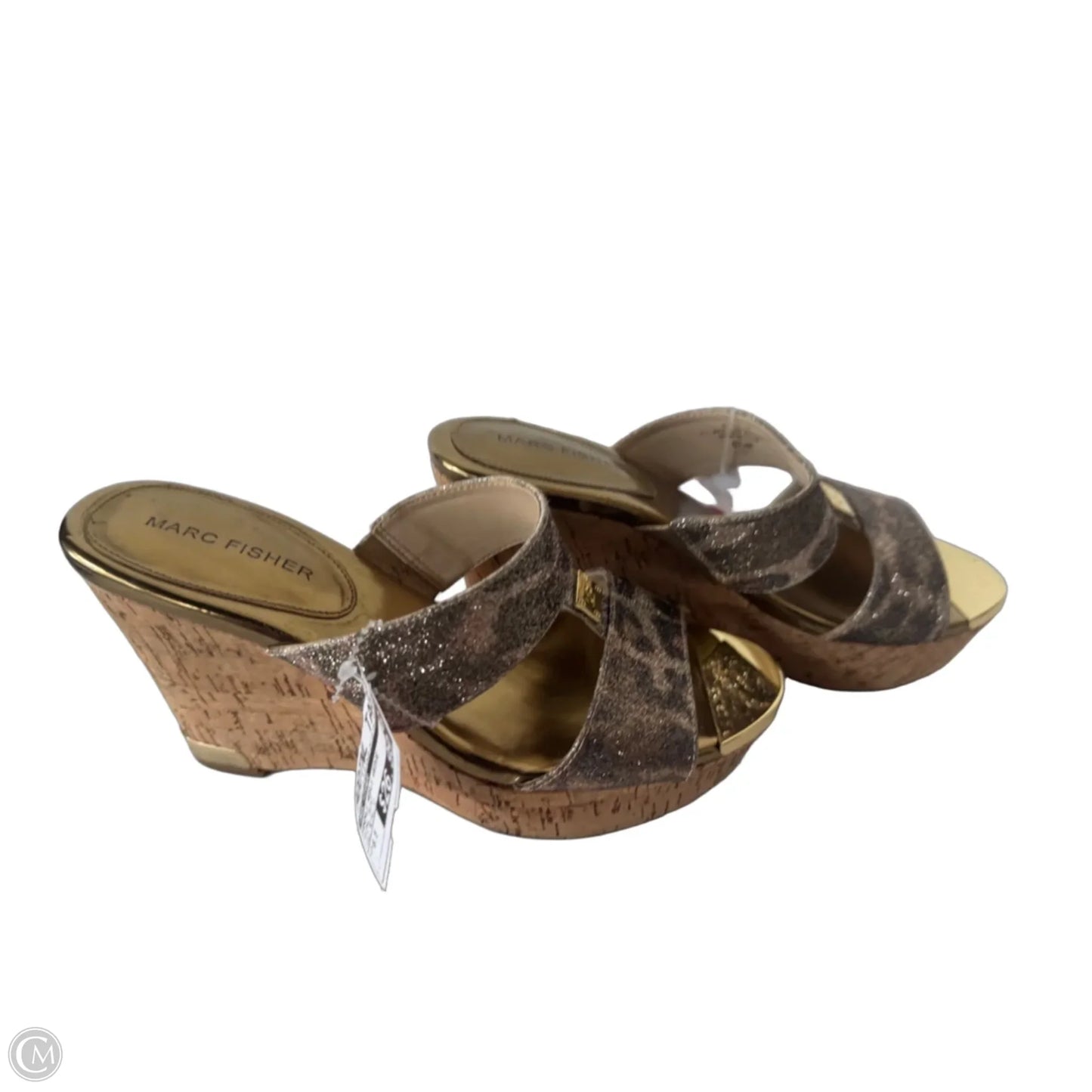 Sandals Heels Wedge By Marc Fisher In Animal Print, Size: 6.5