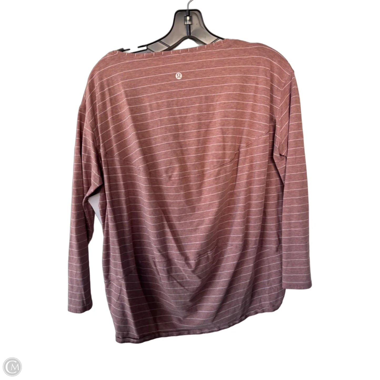 Athletic Top Long Sleeve Crewneck By Lululemon In Pink & White, Size: L