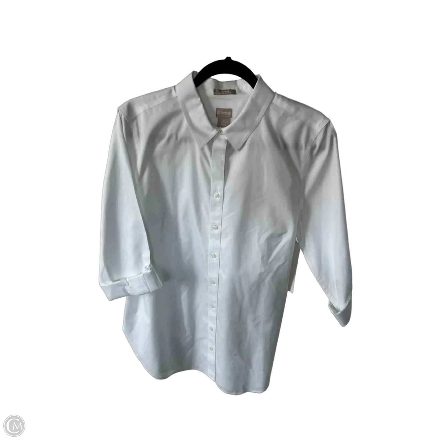 Tunic Long Sleeve By Chicos In White, Size: L