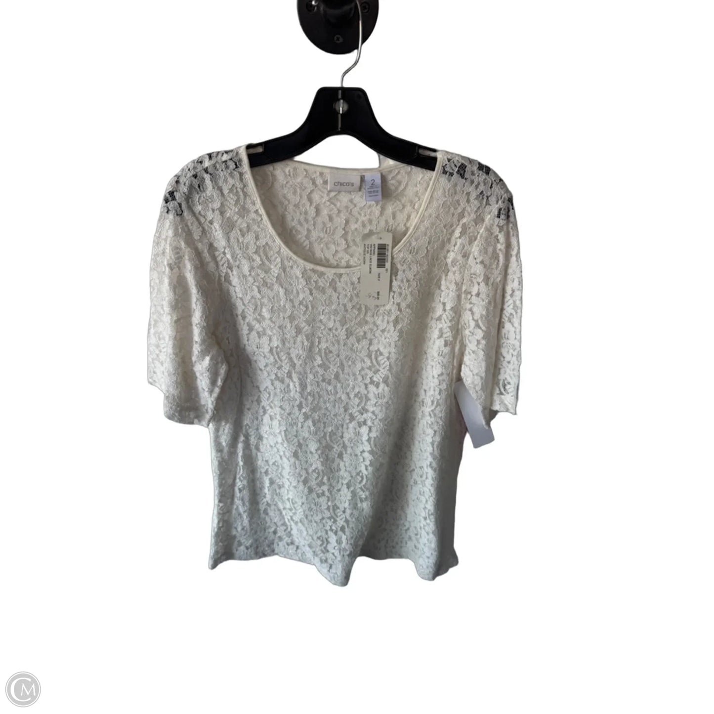 Blouse Short Sleeve By Chicos In Ivory, Size: L