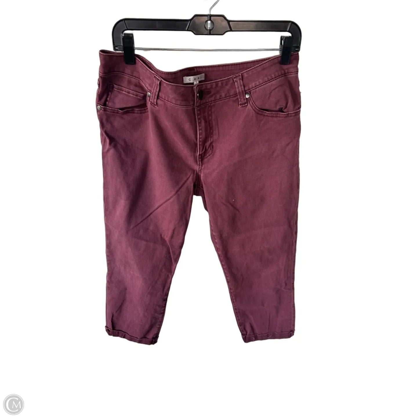 Jeans Cropped By Cabi In Red Denim, Size: 12