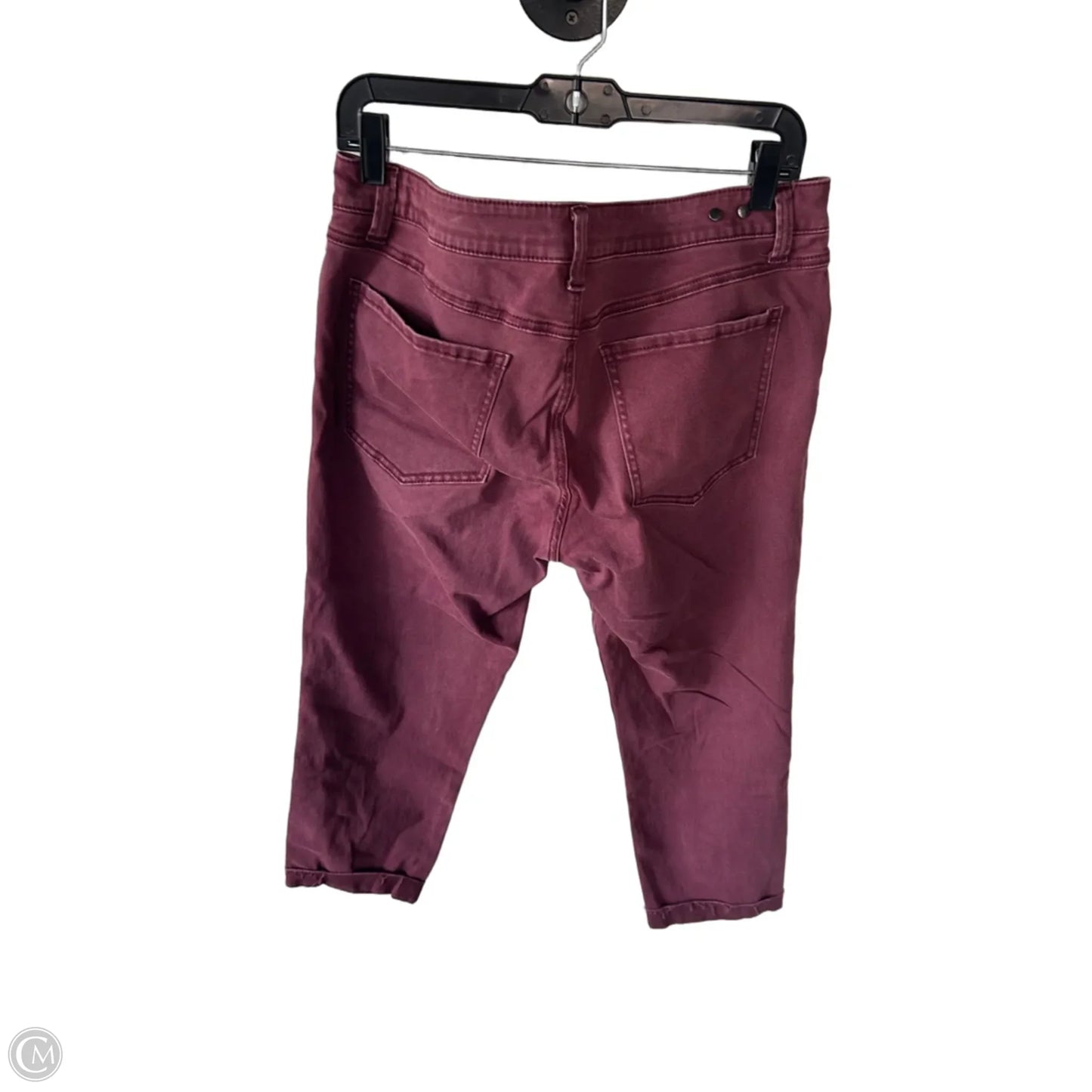 Jeans Cropped By Cabi In Red Denim, Size: 12