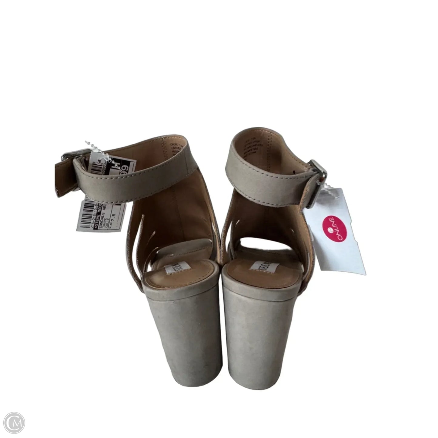 Sandals Heels Block By Steve Madden In Taupe, Size: 7.5