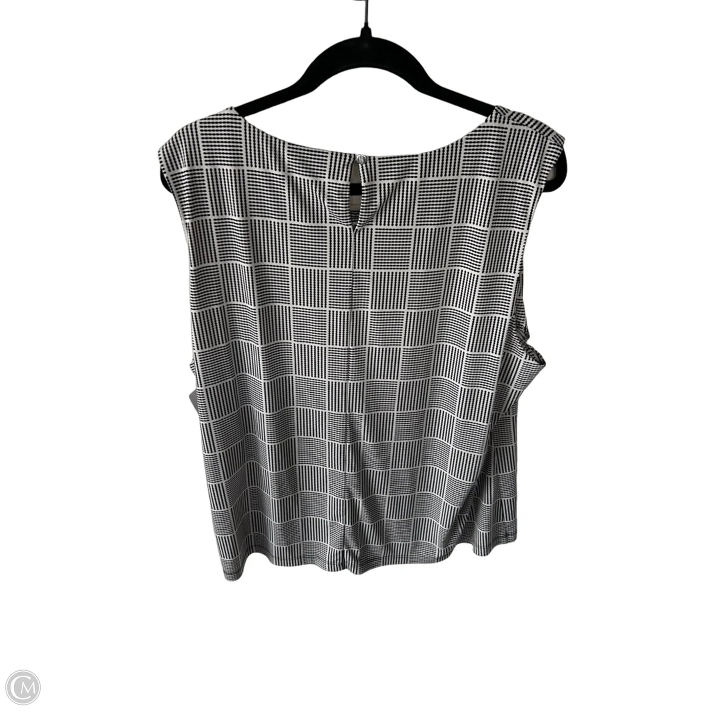 Blouse Sleeveless By Calvin Klein In Black & White, Size: 3x