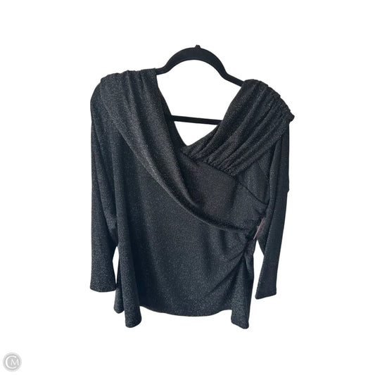 Blouse 3/4 Sleeve By Lane Bryant In Black & Silver, Size: Xl