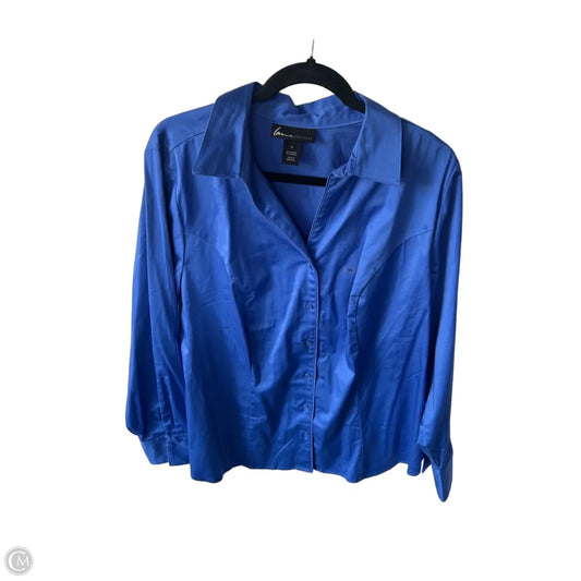 Blouse Long Sleeve By Lane Bryant In Blue, Size: 1x