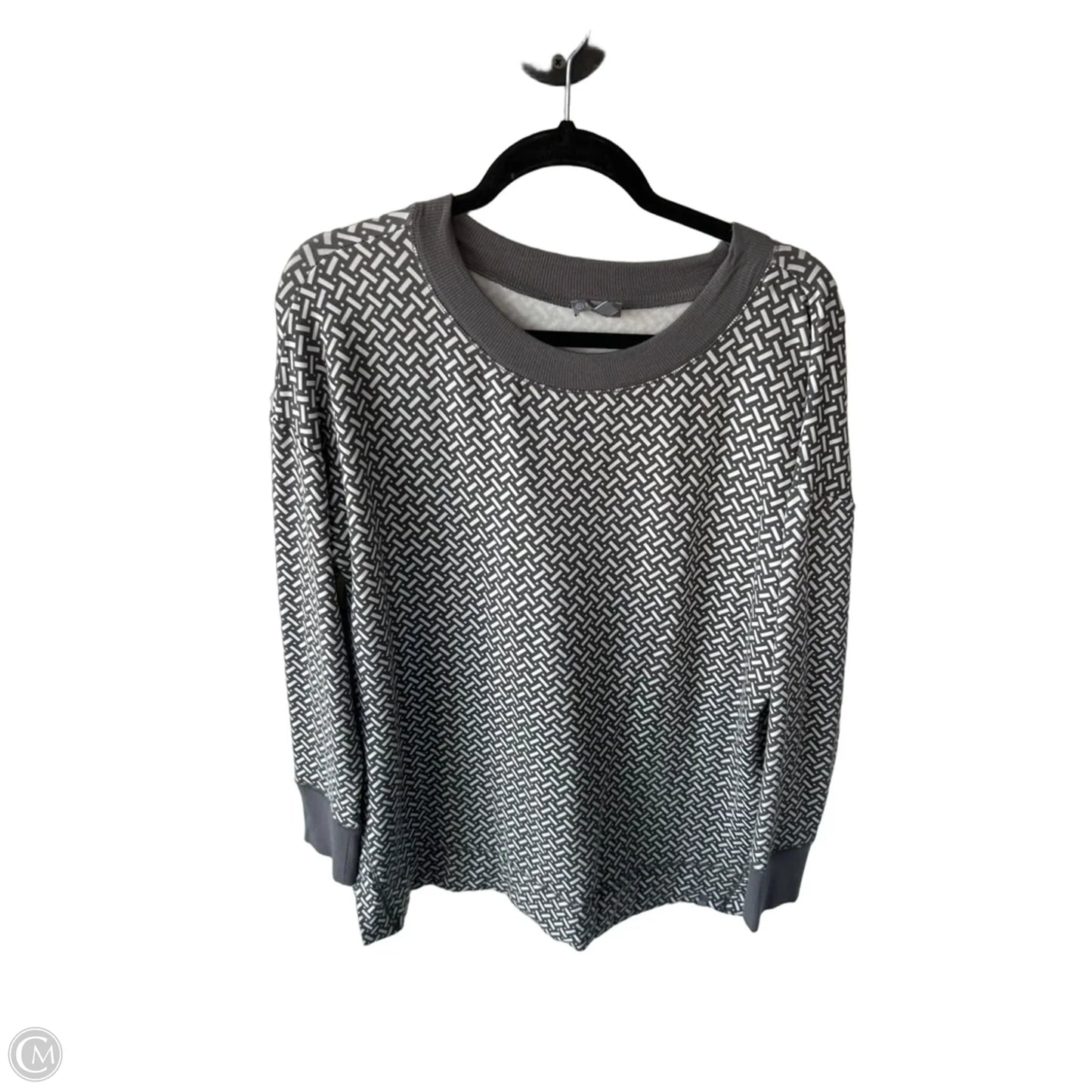 Sweatshirt Crewneck By Talbots In Grey & White, Size: L