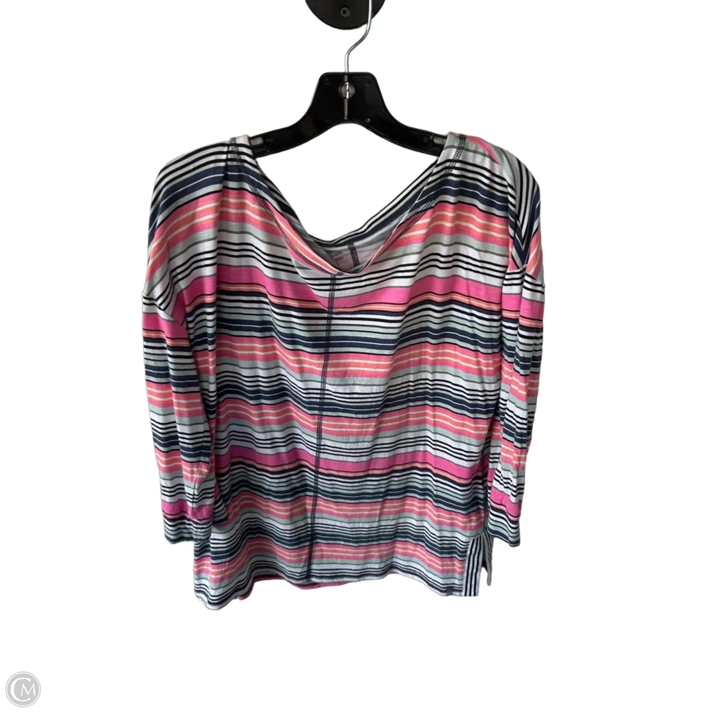 Tunic 3/4 Sleeve By Talbots In Pink & White, Size: L