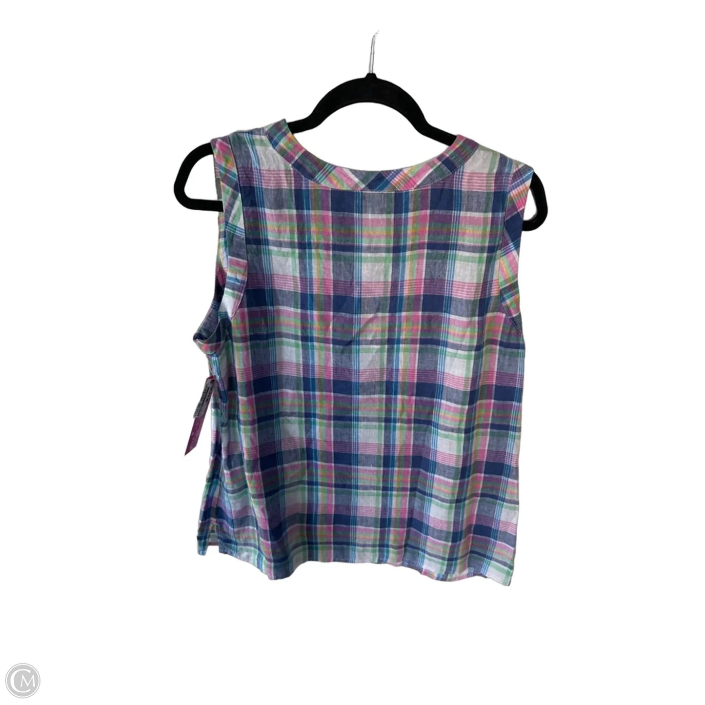 Blouse Sleeveless By Talbots In Blue & Pink, Size: L