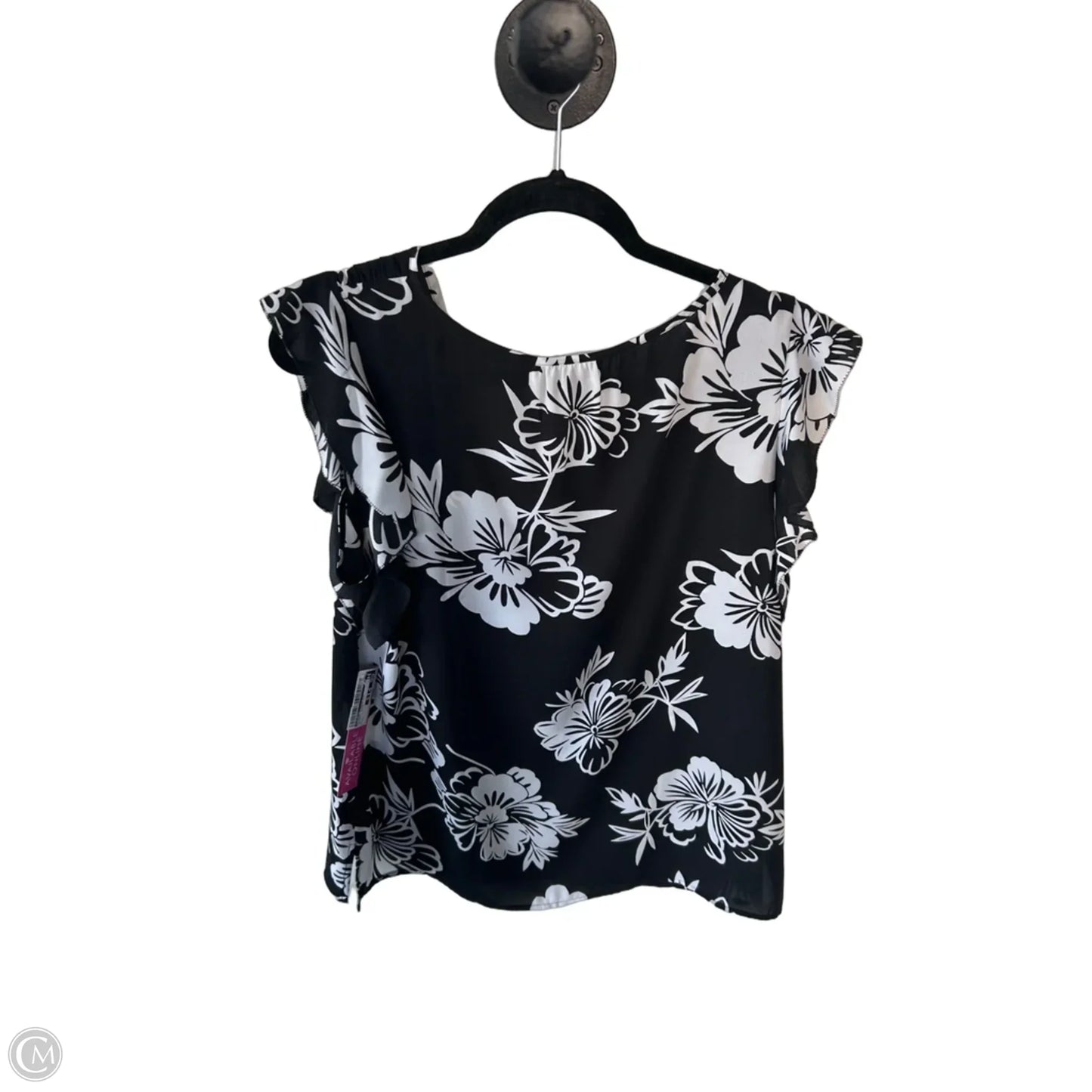 Blouse Sleeveless By Talbots In Black & White, Size: L