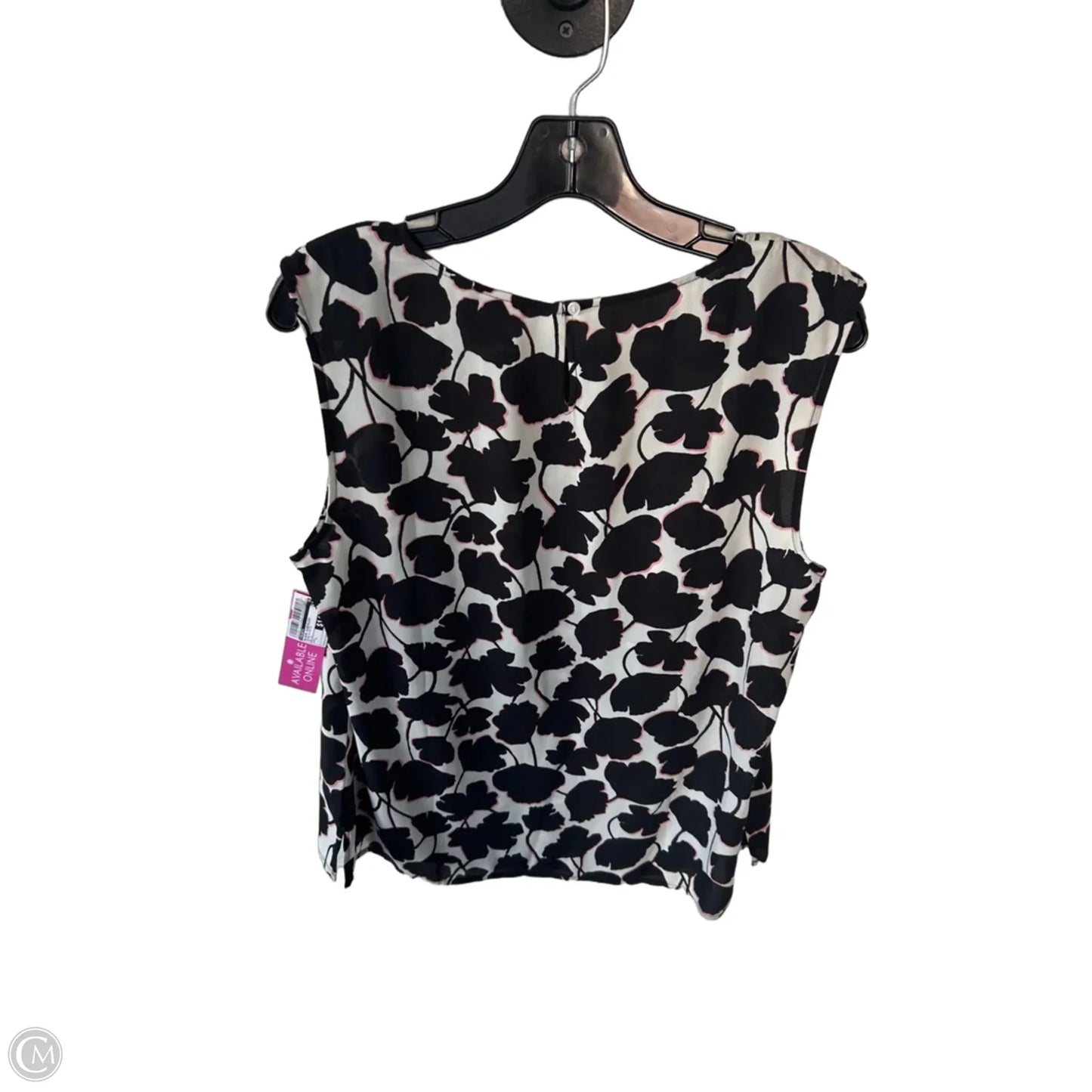 Blouse Sleeveless By Talbots In Black & White, Size: L