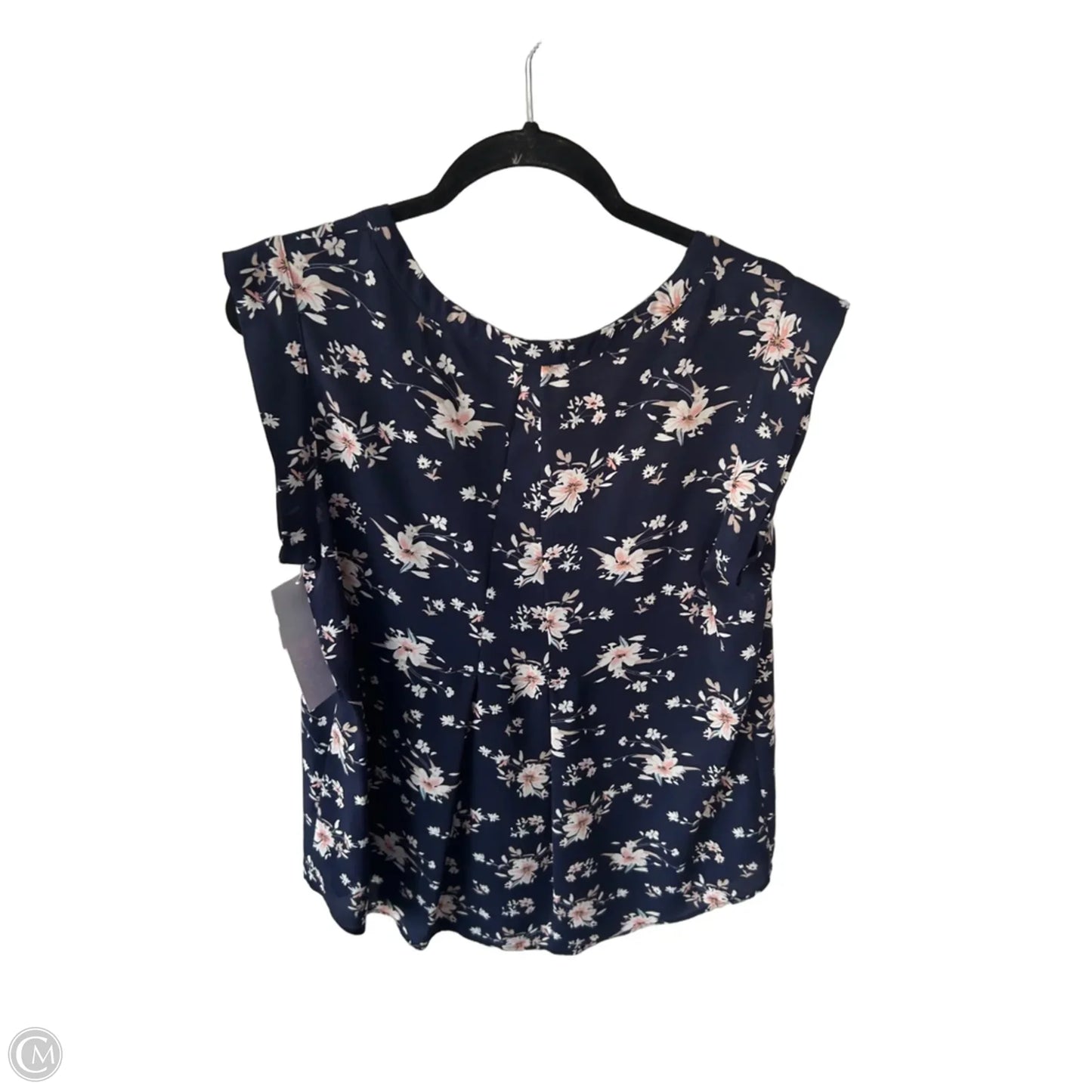 Blouse Sleeveless By Pleione In Blue & Pink, Size: L