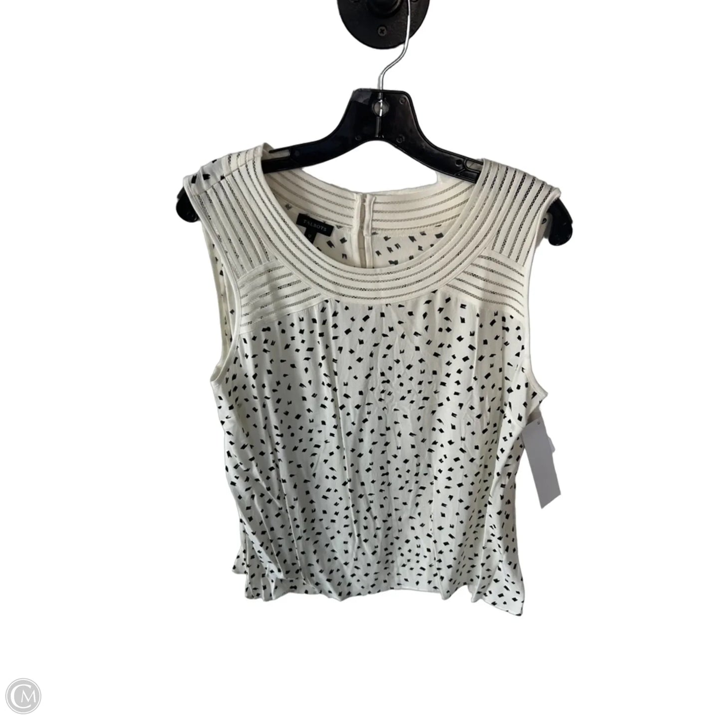 Blouse Sleeveless By Talbots In Black & Cream, Size: L