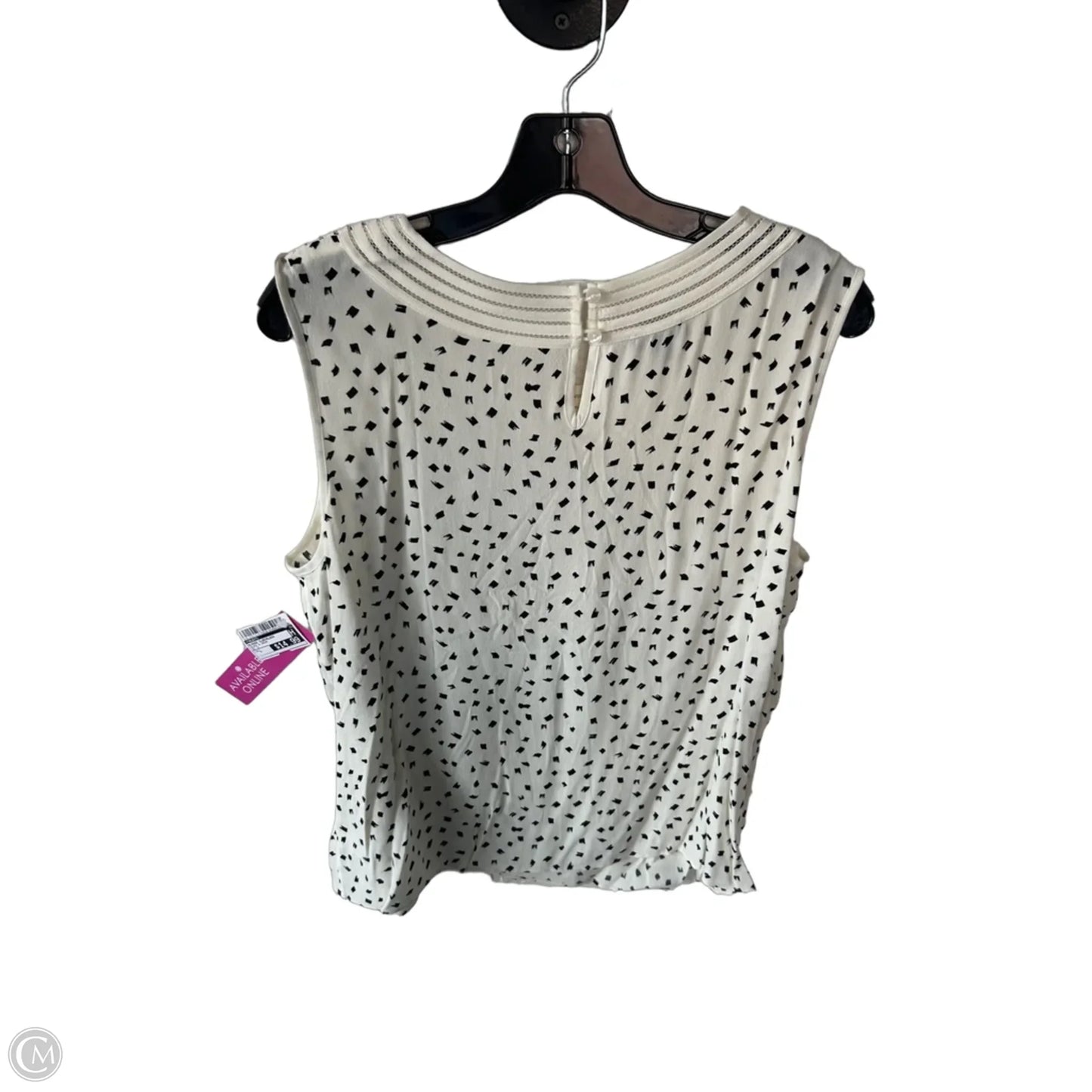 Blouse Sleeveless By Talbots In Black & Cream, Size: L