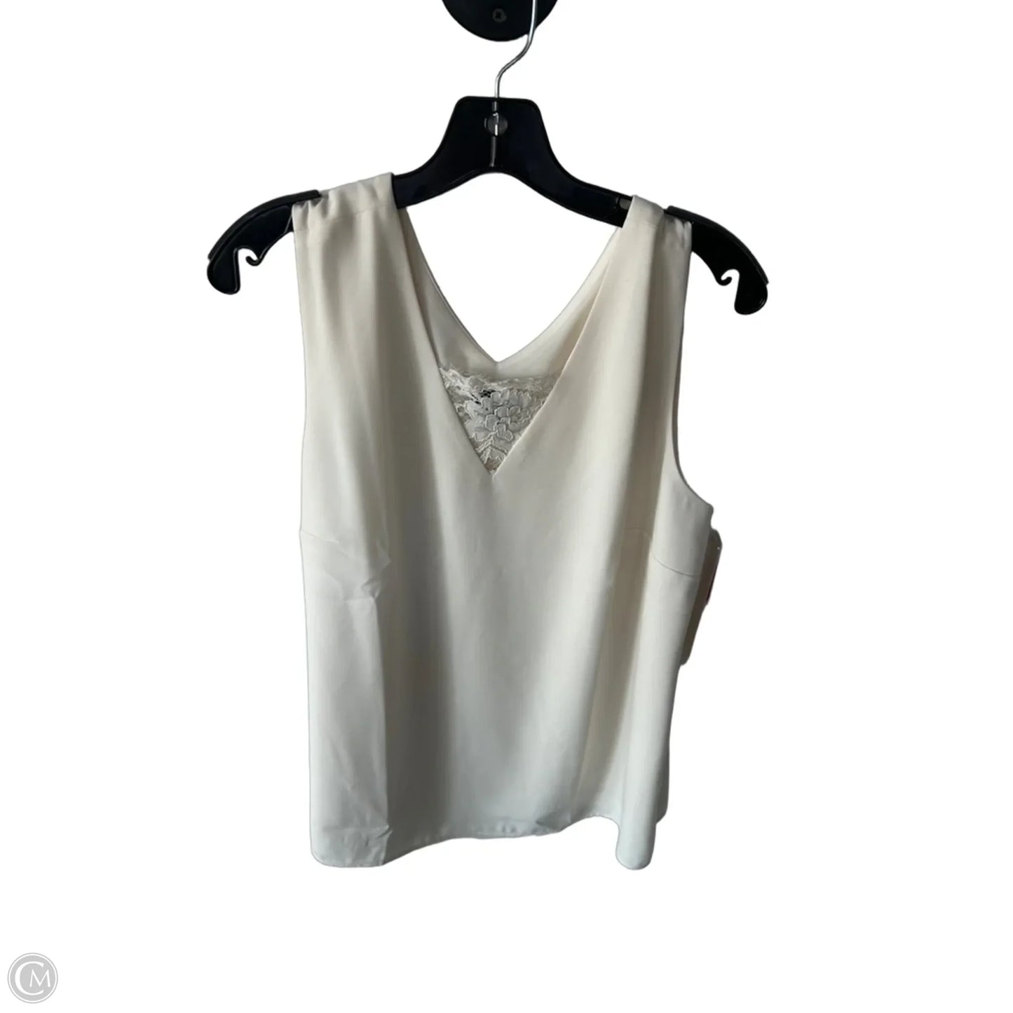 Blouse Sleeveless By Talbots In Cream, Size: L