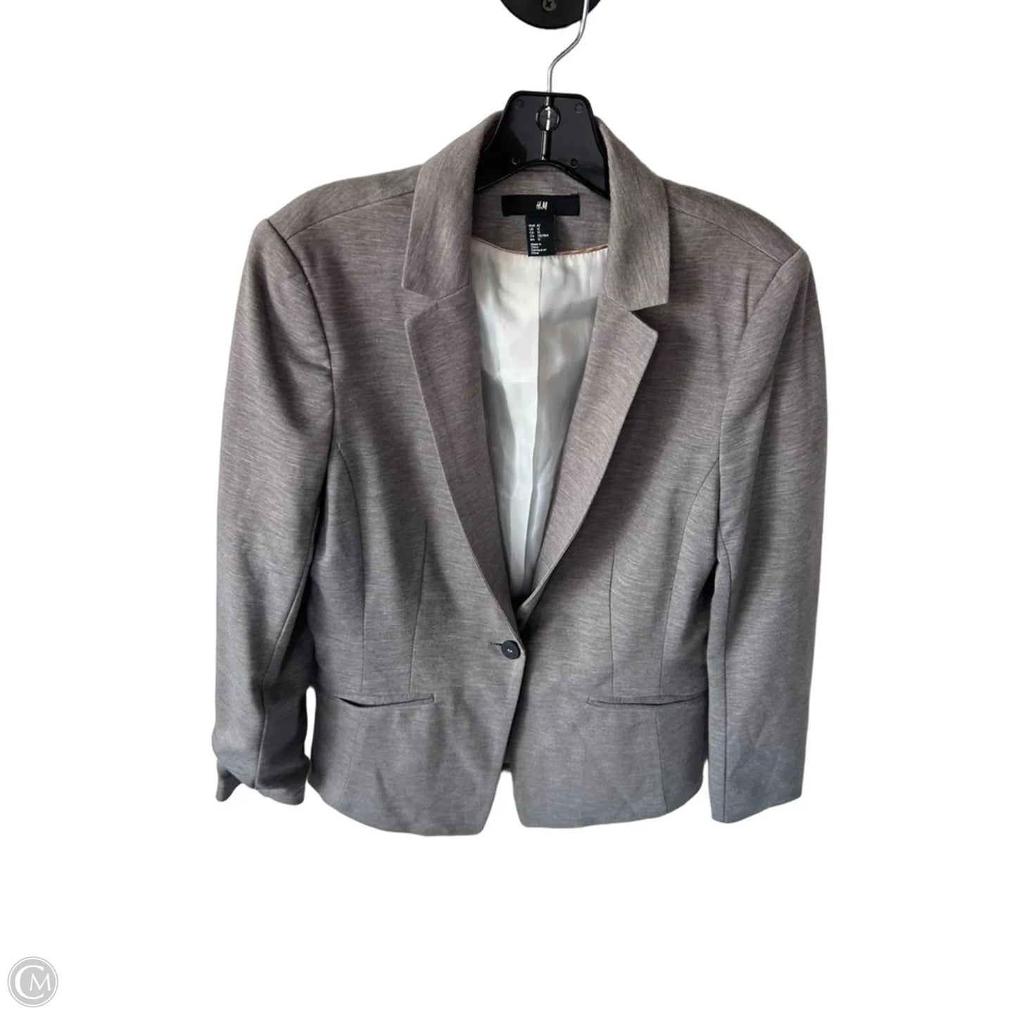 Blazer By H&m In Grey & Tan, Size: L