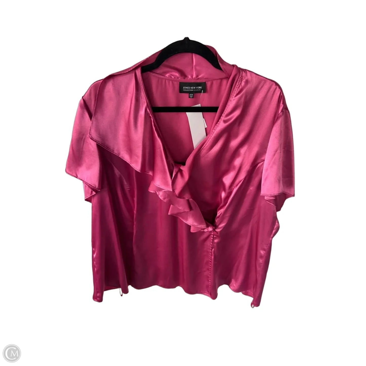 Blouse Short Sleeve By Jones New York In Pink, Size: 2x