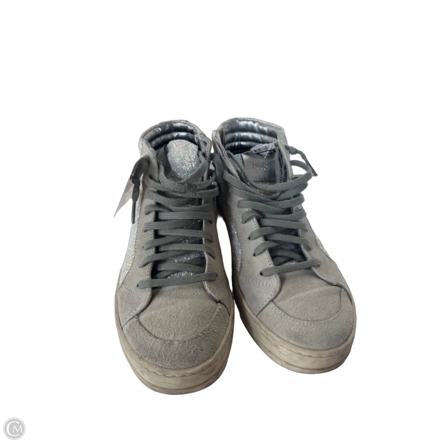 Shoes Sneakers By P448 In Grey & Silver, Size: 7.5