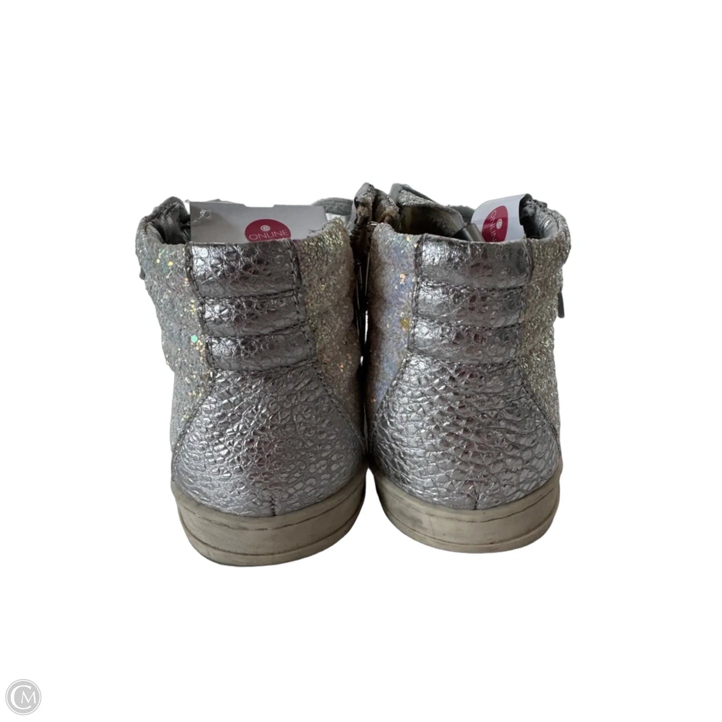 Shoes Sneakers By P448 In Grey & Silver, Size: 7.5