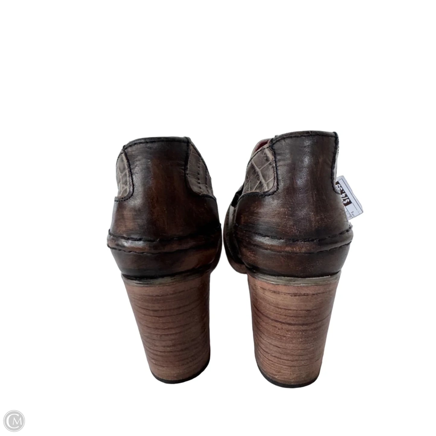 Shoes Heels Block By Freebird In Brown Denim, Size: 8