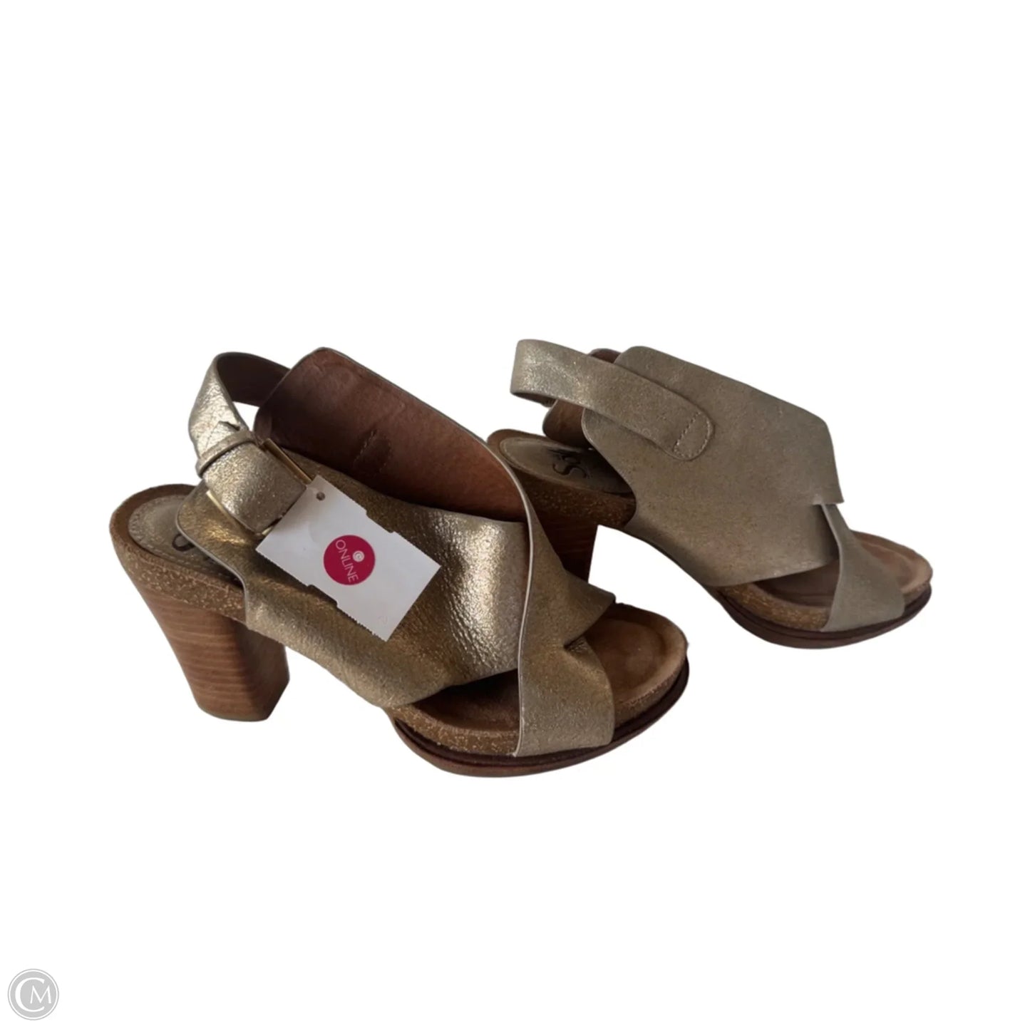 Sandals Heels Block By Sofft In Gold, Size: 7