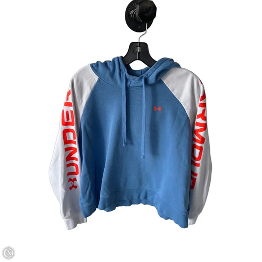 Sweatshirt Hoodie By Under Armour In Blue & White, Size: Xl