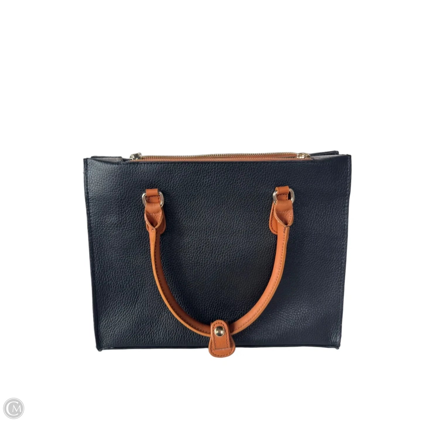 Tote Leather By Valentina, Size: Medium