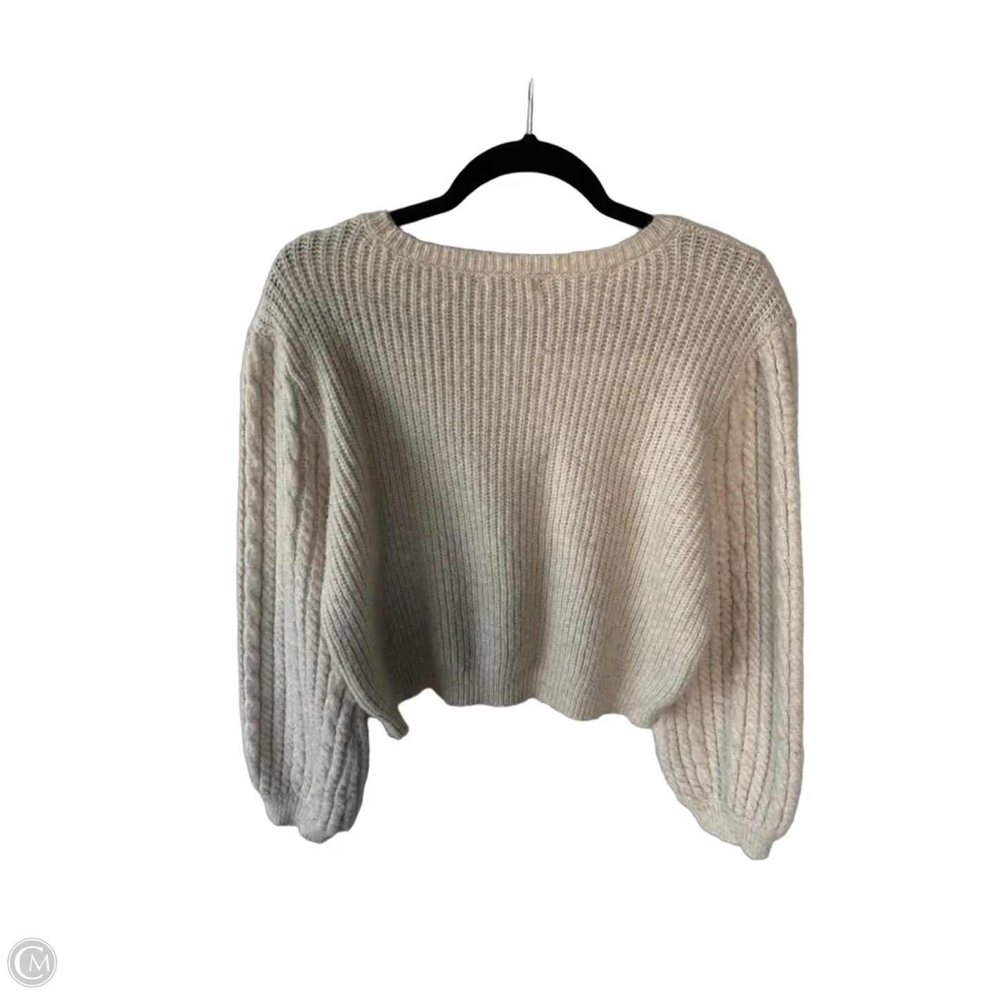 Sweater By Blu Pepper In Cream & Tan, Size: M