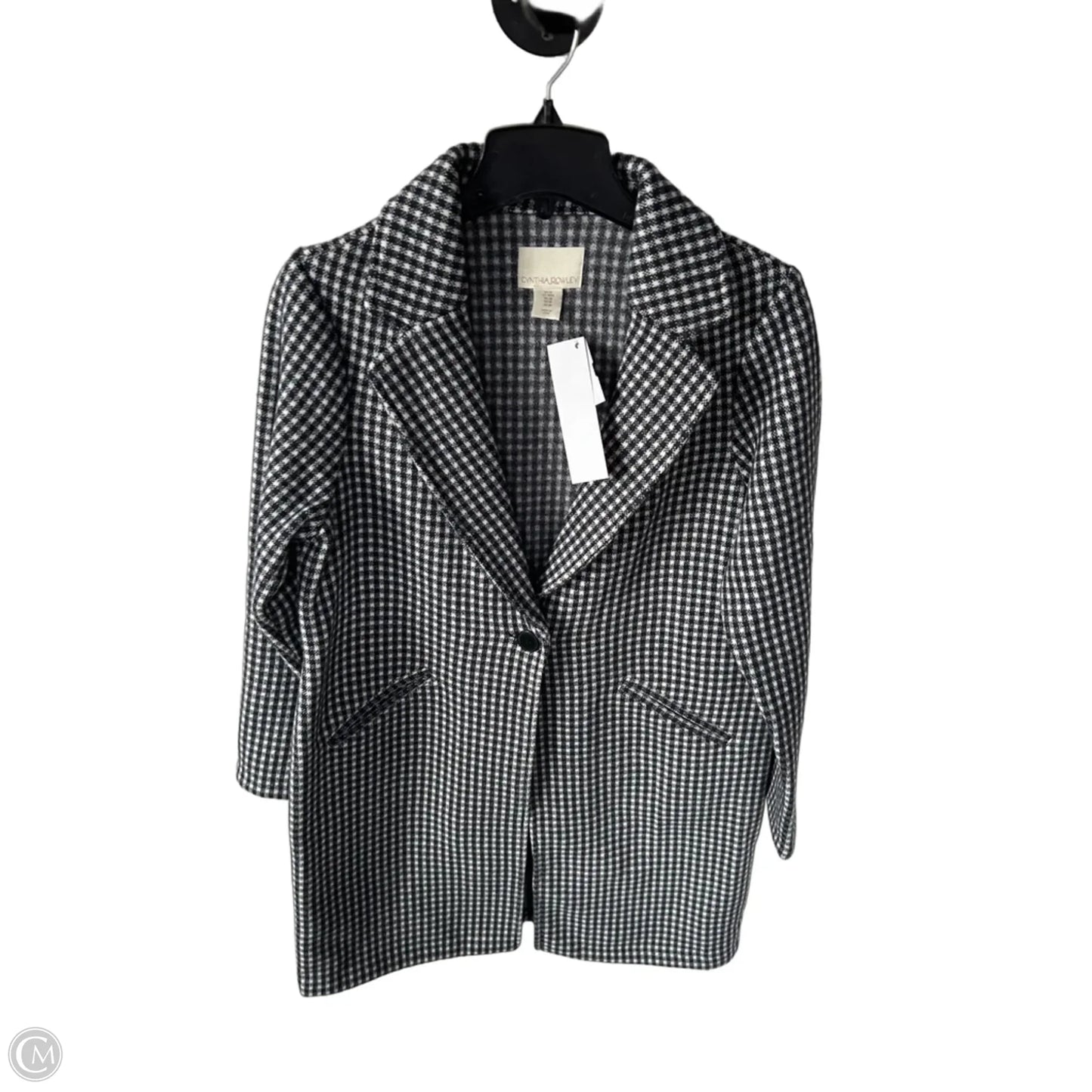 Coat Wool By Cynthia Rowley In Black & White, Size: M