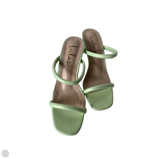 Sandals Heels Block By Lulus In Green, Size: 5.5