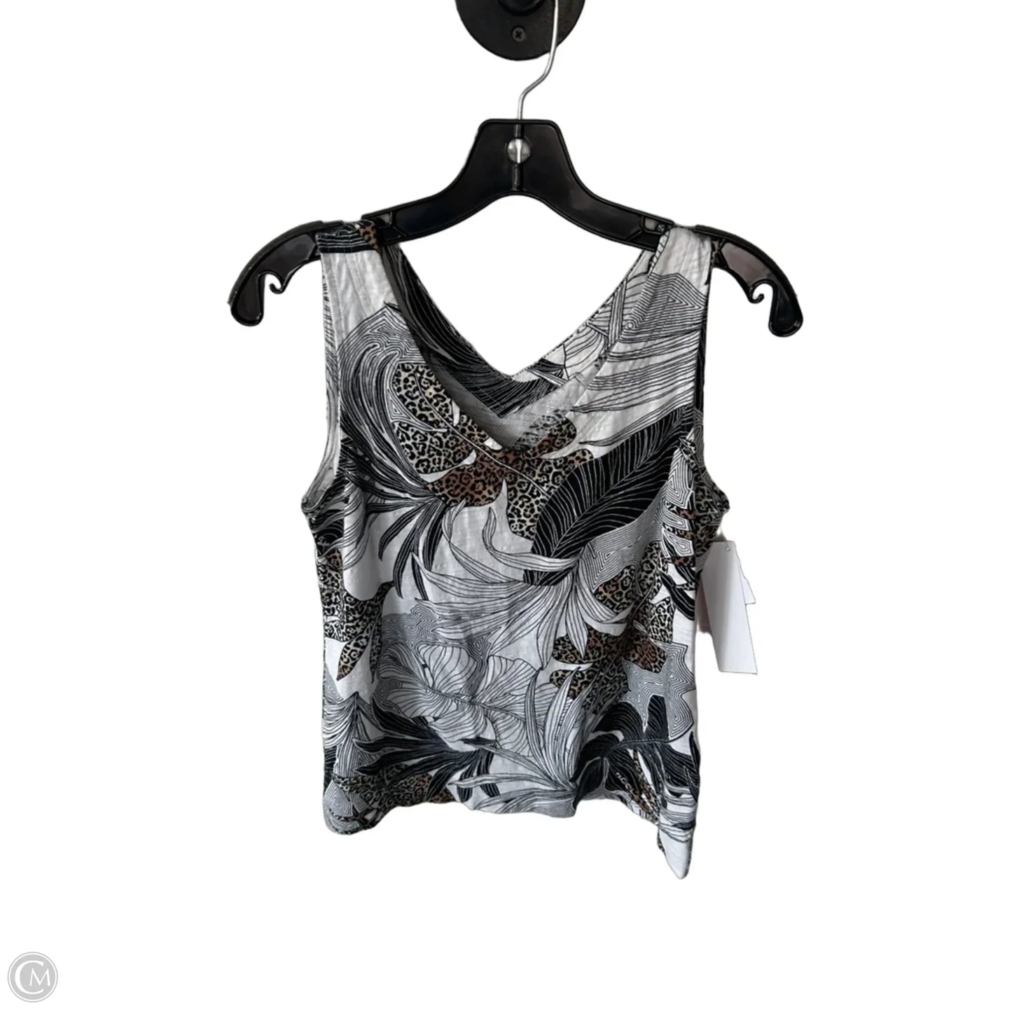 Top Sleeveless By Chicos In Black & White, Size: S