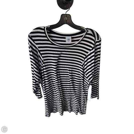 Top 3/4 Sleeve By Cabi In Black & White, Size: M