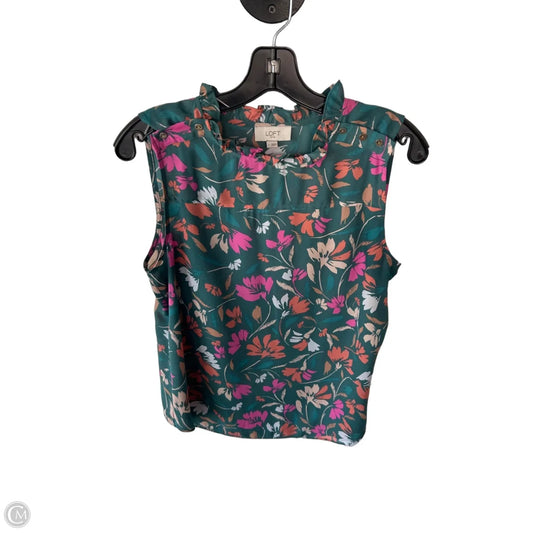Blouse Sleeveless By Loft In Green & Pink, Size: S