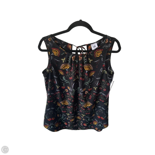 Blouse Sleeveless By Cabi In Black & Gold, Size: M