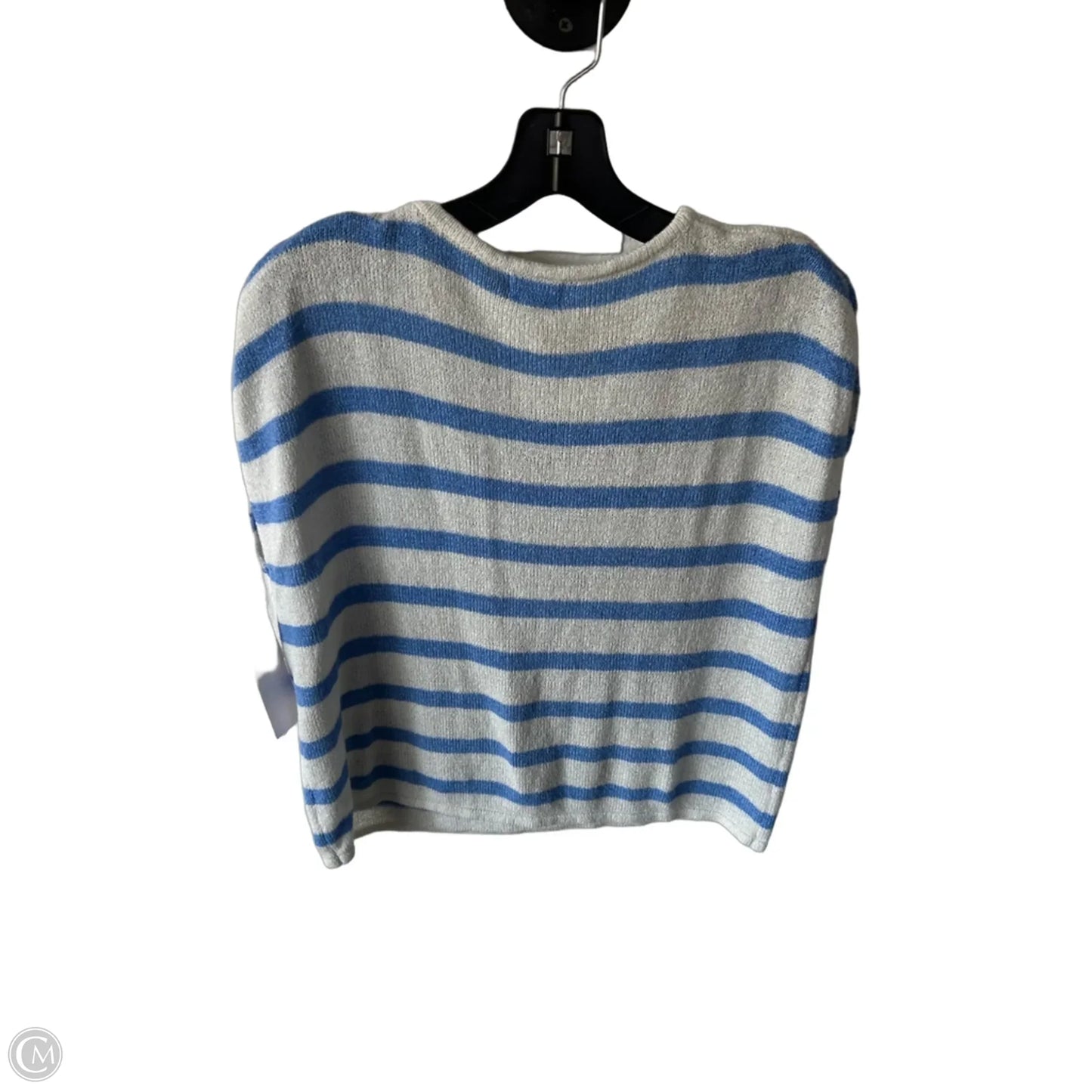 Vest Sweater By Bibi In Blue & Cream, Size: L
