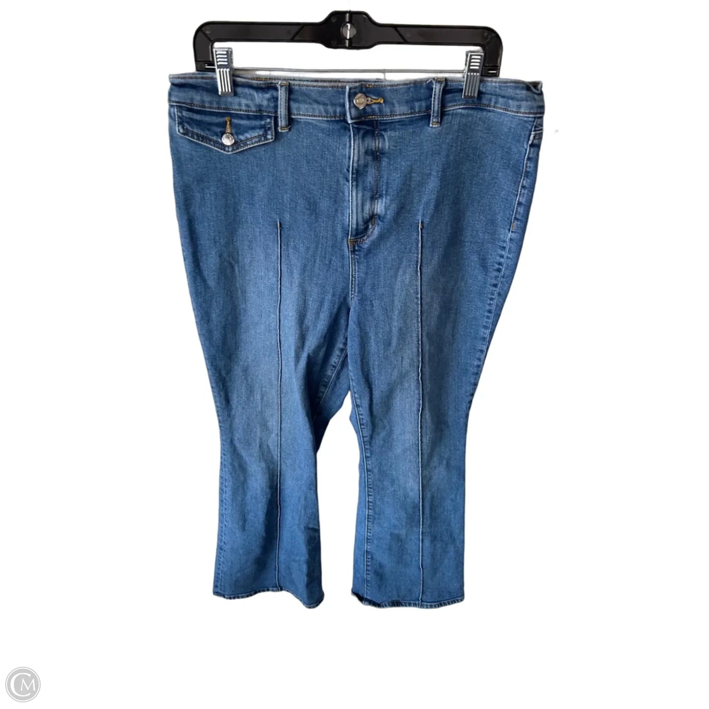 Jeans Flared By Loft In Blue Denim, Size: 14