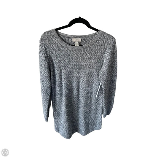 Dress Sweater By Loft In Black & White, Size: L