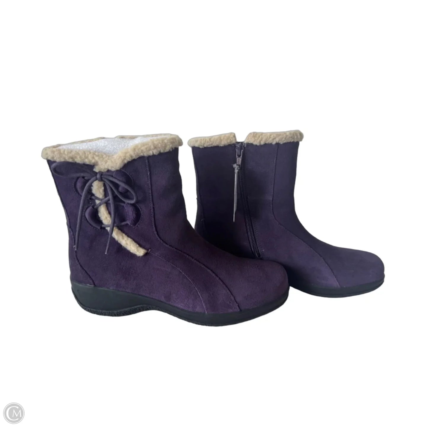 Boots Ankle Flats By Clarks In Purple, Size: 6.5