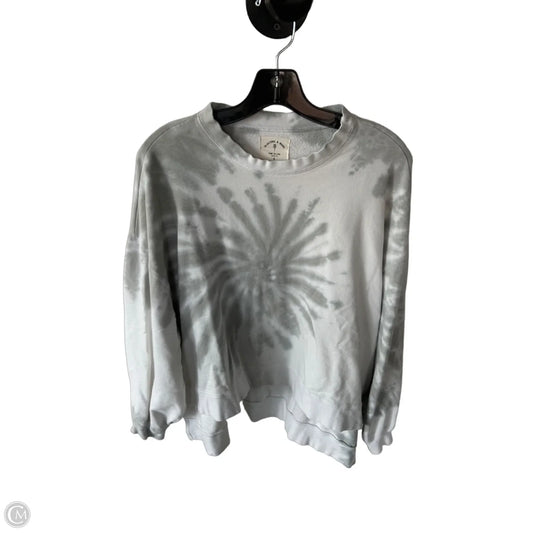 Sweatshirt Crewneck By Electric & Rose In Grey & White, Size: S