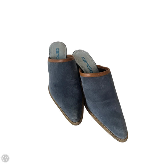 Boots Ankle Heels By Candies In Blue & Tan, Size: 6.5