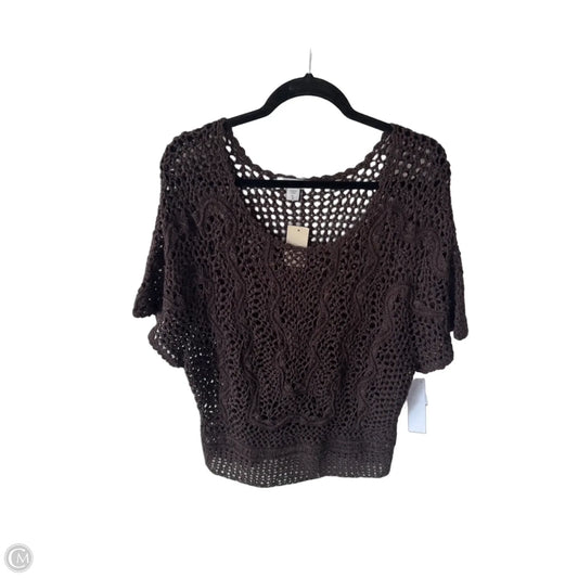 Sweater Short Sleeve By Chicos In Brown, Size: Xl