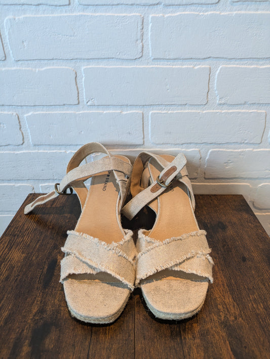 Linen Sandals Heels Wedge Lucky Brand, Size 10