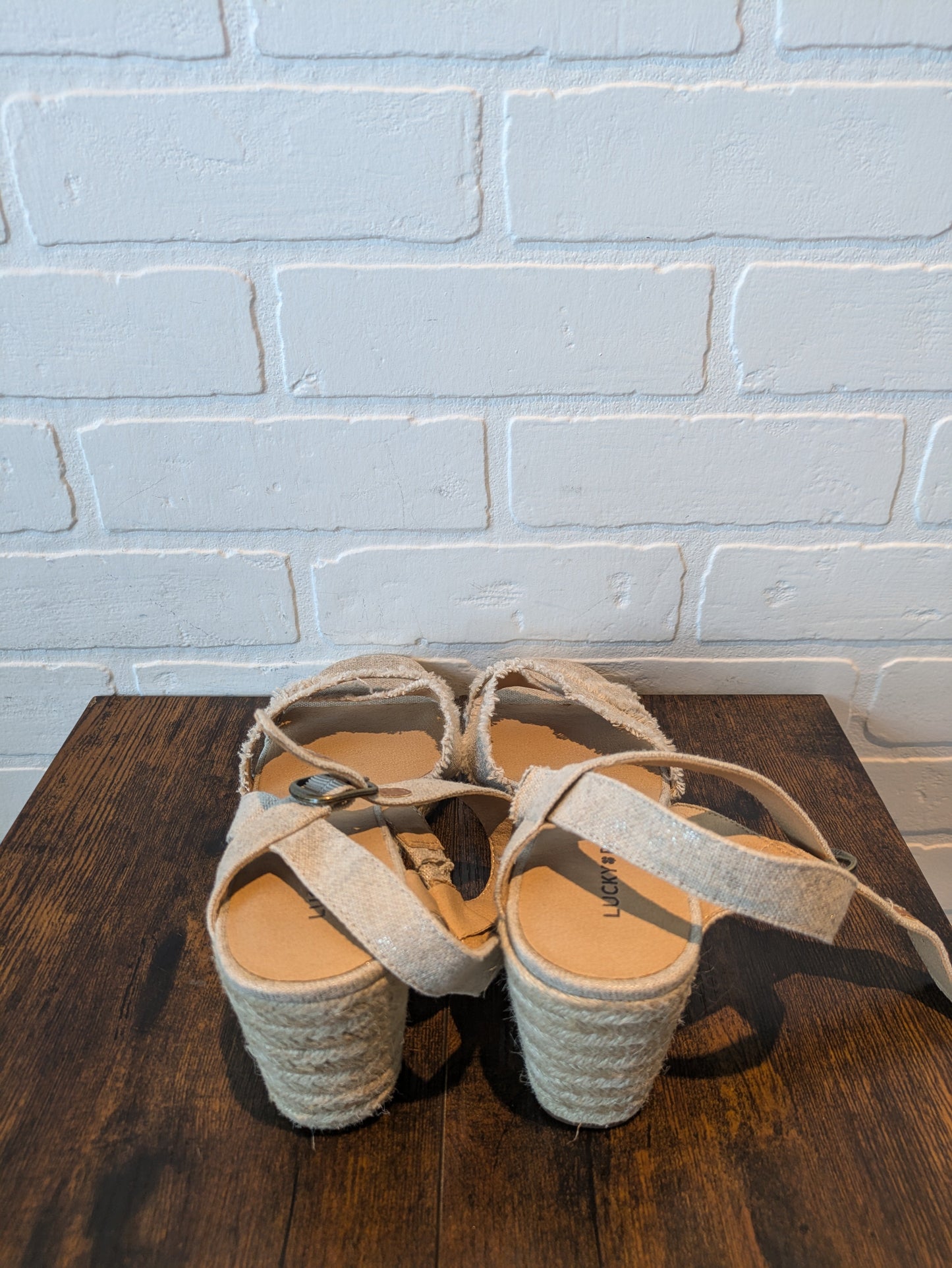 Linen Sandals Heels Wedge Lucky Brand, Size 10