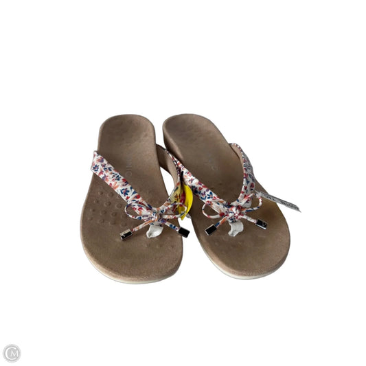 Sandals Flip Flops By Vionic In Purple & White, Size: 9.5