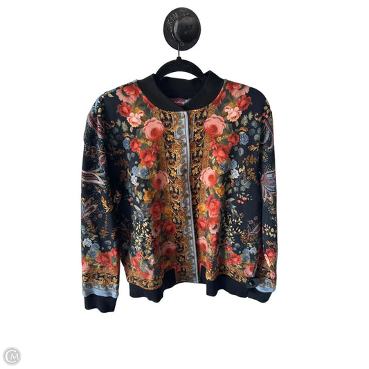 Jacket Designer By Johnny Was In Black & Orange, Size: L