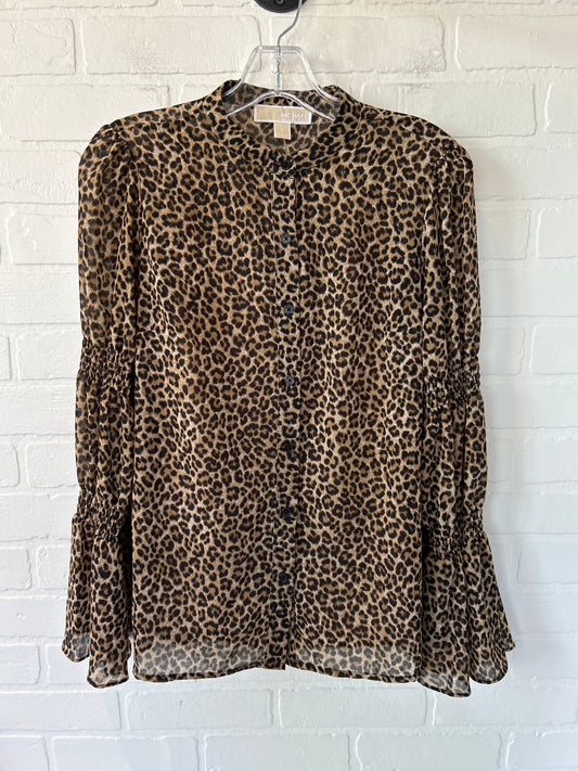 Animal Print Blouse Long Sleeve Michael Kors, Size S