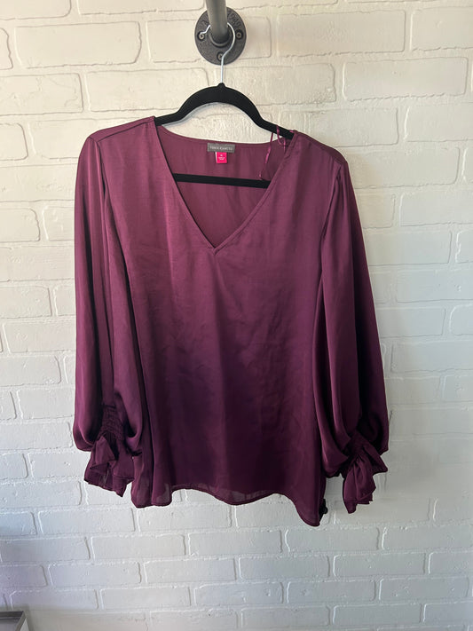 Blouse Long Sleeve By Vince Camuto In Burgundy, Size: Xl