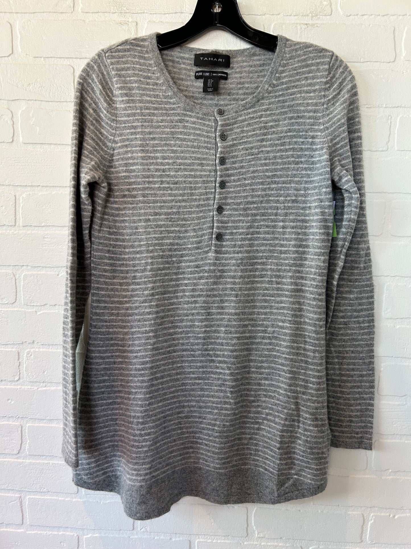 Grey Sweater Cashmere Tahari By Arthur Levine, Size S